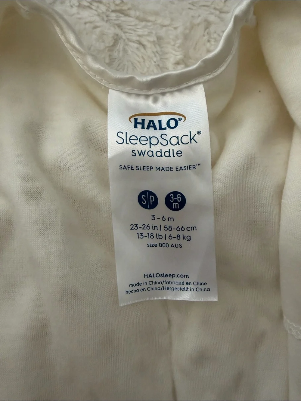 Halo Cream Textured Sleeveless Baby Sleep Sack